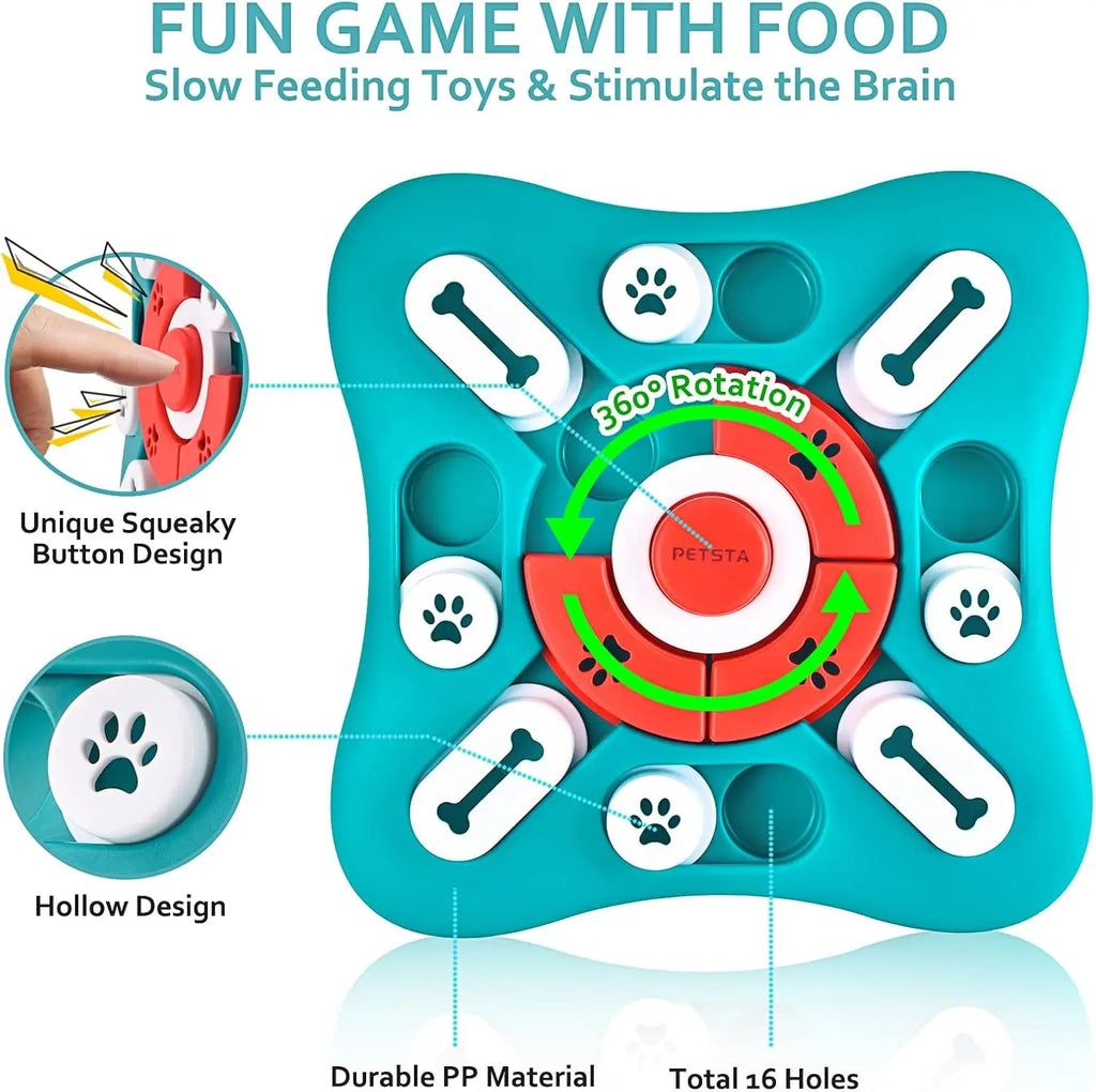 Dog Puzzle Toys, Treat Dispensing Dog Enrichment Toys for IQ Training and Brain Stimulation, Interactive Mentally Stimulating To
