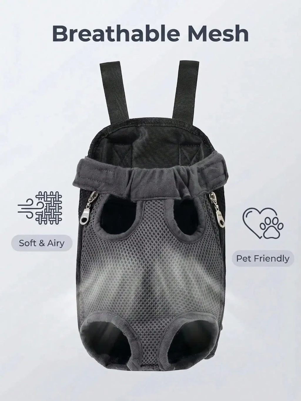 Breathable Mesh Pet Dog Carrier Backpack, Hands-Free Adjustable Front Chest Carrier With Quick Access, Lightweight & Comfortable Legs-Out Puppy Sling For Small Medium Dogs Cats, Perfect For Walking Hiking Travel