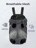 Breathable Mesh Pet Dog Carrier Backpack, Hands-Free Adjustable Front Chest Carrier With Quick Access, Lightweight & Comfortable Legs-Out Puppy Sling For Small Medium Dogs Cats, Perfect For Walking Hiking Travel