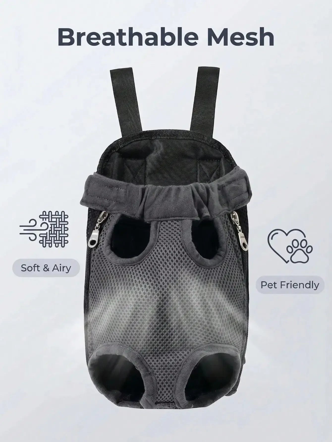 Breathable Mesh Pet Dog Carrier Backpack, Hands-Free Adjustable Front Chest Carrier With Quick Access, Lightweight & Comfortable Legs-Out Puppy Sling For Small Medium Dogs Cats, Perfect For Walking Hiking Travel