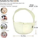 Canvas Dog Sling Carrier for Small Pets Hands Free with Safety Hook and Pocket for Outdoor Travel