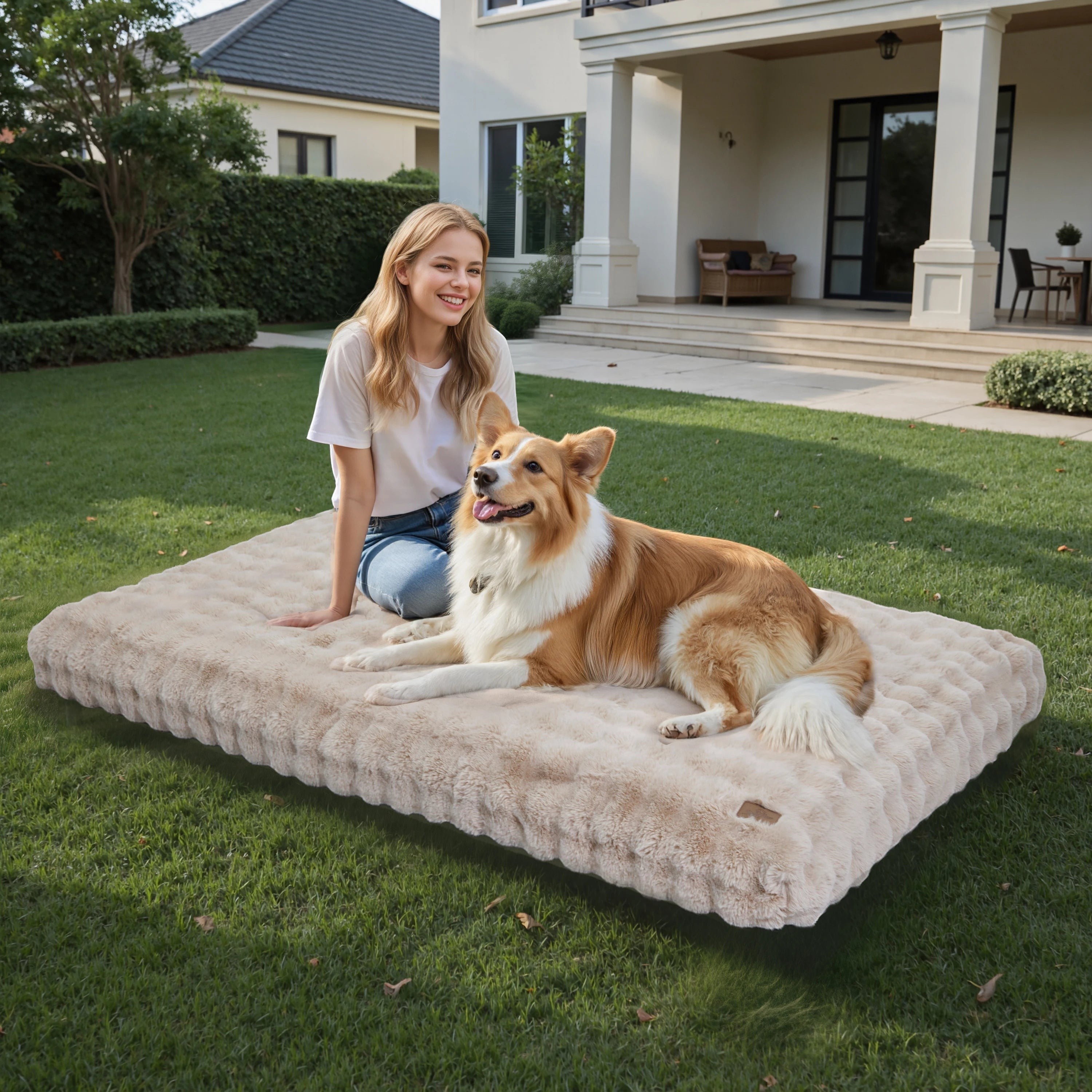Ultra Plush Dog Bed Soft Pet Cushion Large Dog Crate Puppy Mattress Washable Mat