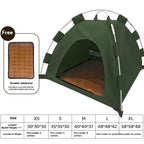 Portable Cat Tent Bed Breathable Oxford Pet House with Double-sided Mat Summer Cooling Cat Cave for Indoor Outdoor Cats Dogs
