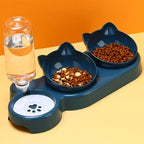3-in-1 Ear Shaped Pet Feeding Bowl - Gravity Water Feeder Tilted Cat Bowl for Neck Care 1 Piece