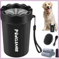 7 in 1 Dog Paw Cleaner for Dogs & Cats - Portable Paw Washer, Bath Brush, 2 Toothbrushes, 3 Towels (Medium, Black)