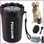 7 in 1 Dog Paw Cleaner for Dogs & Cats - Portable Paw Washer, Bath Brush, 2 Toothbrushes, 3 Towels (Medium, Black)