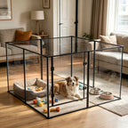 8 Panels Clear Acrylic Dog Playpen Pet Puppy Playpen for Guinea Pig Rabbits Small Animals Whelping Pen Box Exercise Fence