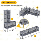Configurable Window Catio with Multi-Level Cat Tunnel and Play Platforms for Indoor/Outdoor Use