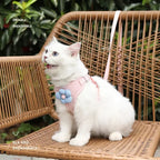 Pet Vest Traction Rope Dog Cartoon Three-Dimensional Accessories Teddy Walking Dog Rope Cat Going Out Chest and Back Protection