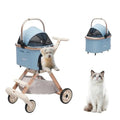 Pet Stroller for Small Dogs and Cats, Aluminum Two-in-one Split, One-Click Foldable Dog Stroller with Detachable Carr