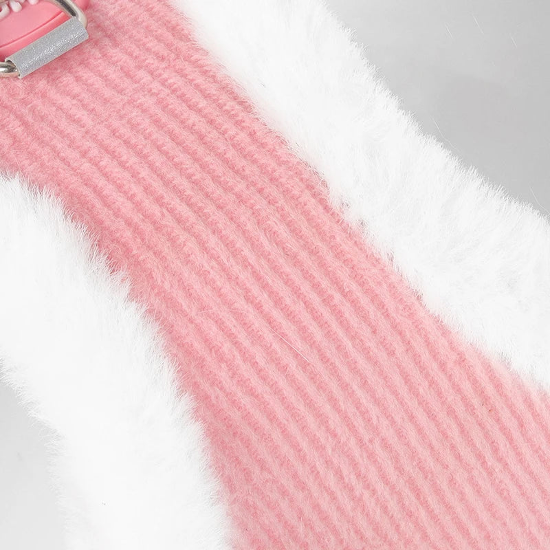 Autumn and Winter Warm Chihuahua Dog Harness with Fur, Pet Harness and Leash Set for Walking Dogs, Puppy Yorkies Mascotas Accessories rabbit rabbit clothes guinea pig accessories