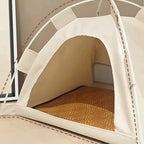 Portable Cat Tent Bed Breathable Oxford Pet House with Double-sided Mat Summer Cooling Cat Cave for Indoor Outdoor Cats Dogs