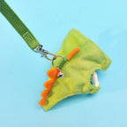 Soft Cartoon Ferret Vest Harness Adjustable Flannel Hamster Chest Strap Dragon Design with Bell Ferret Traction Rope Training