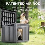 Large Dog House Outdoor Indoor Weatherproof Removable Roof Gray 42.9x32.9x31.6in