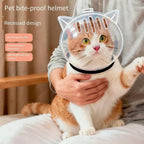Breathable Sturdy Muzzle Mask Cat Head Cover Space Hood Ball shaped Kitten Protective Helmet Anti-bite Pet Grooming Supplies