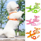 Cute Fruit Dog Cat Harness & Leash Set  Adjustable Soft Puppy Kitten Walking Gear Breathable Summer Outdoor Accessories for Smal
