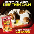 Super Warmer for Dogs and Cats Air‑Activated Pet Heat Packs Bigger and Wider for Bed and Crate Warmth All‑Natural, Odorless, St