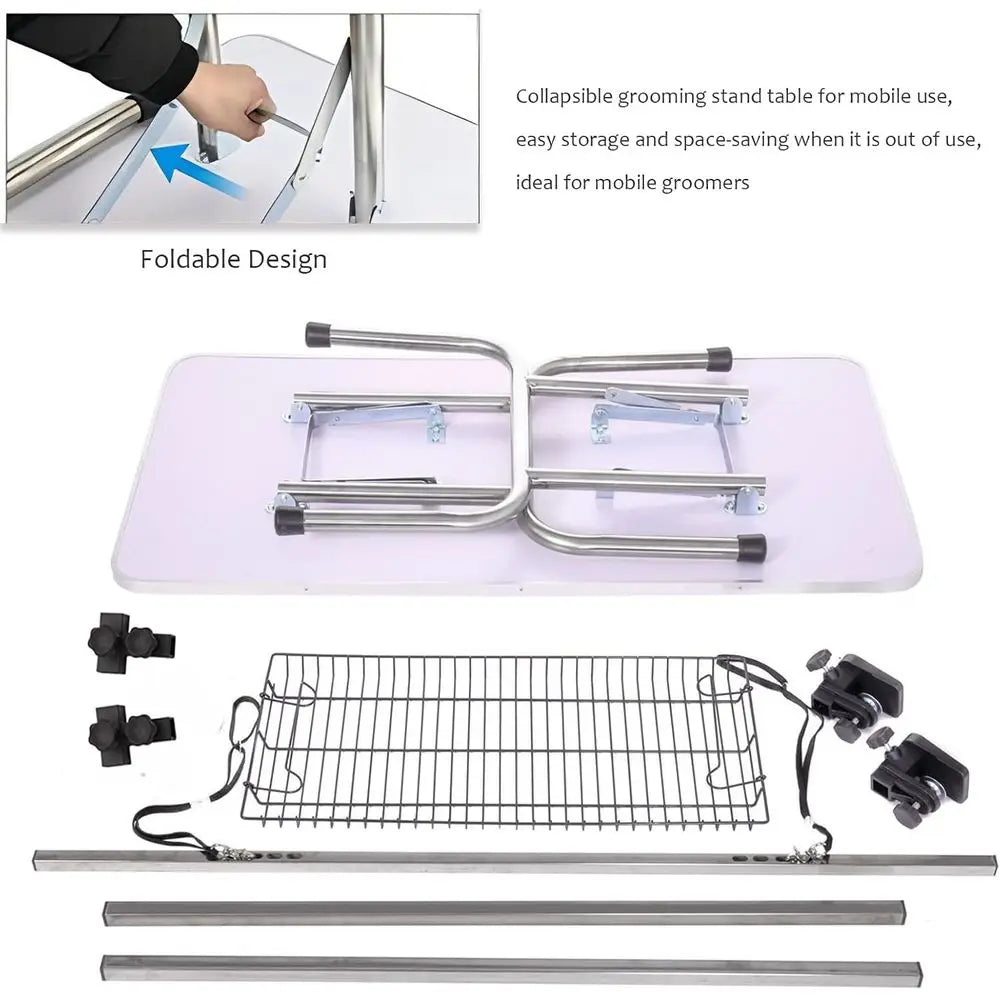 36 Inch Proional Adjustable Pet Grooming Table Heavy Duty with Arm Noose & Mesh Tray or Dog Cat Shower Table Maximum acity Up to