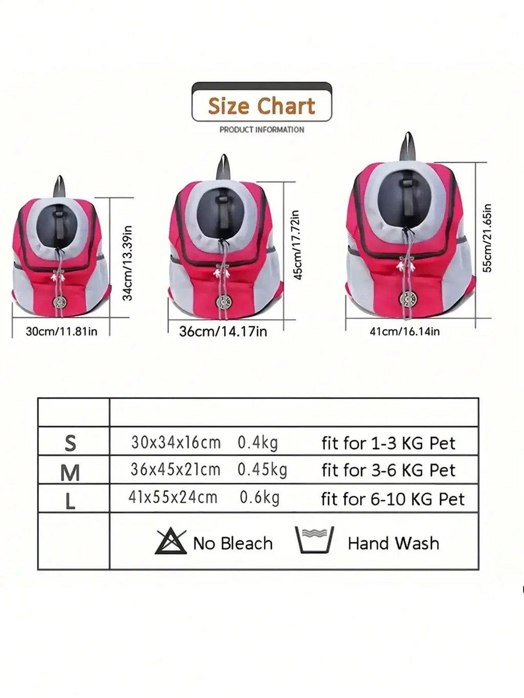 1pc Puppy Dog Front Carrier Pack, Pet Carrier Backpack For Small Medium Dogs Cats, Adjustable Breathable Dog Carrying Backpack For Hiking, Walking, Travel, Cycling And Outdoor Use