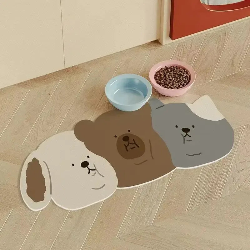 VIKAMA Diatomaceous Earth Pet Mat Waterproof, Non-Slip, Easy-Clean Bowl Mat Suitable for Cat and Dog Food and Water Bowls