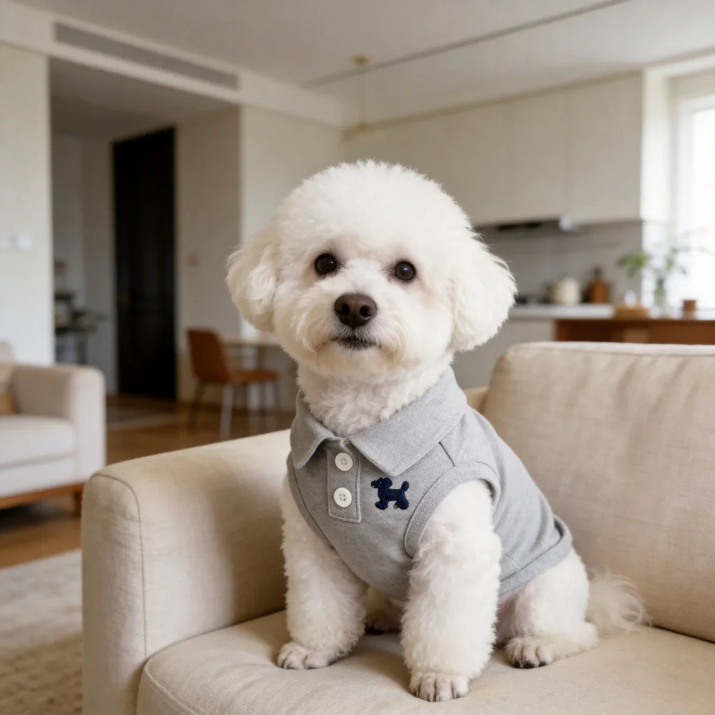 Spring and Summer Solid Color Polo Shirt Puppy Thin Breathable T-shirt Cat Vest Pet Clothing Skin Friendly and Delicate
