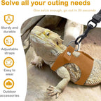 Mincy Pets Adjustable Reptile Harness & Leash Set product photo.