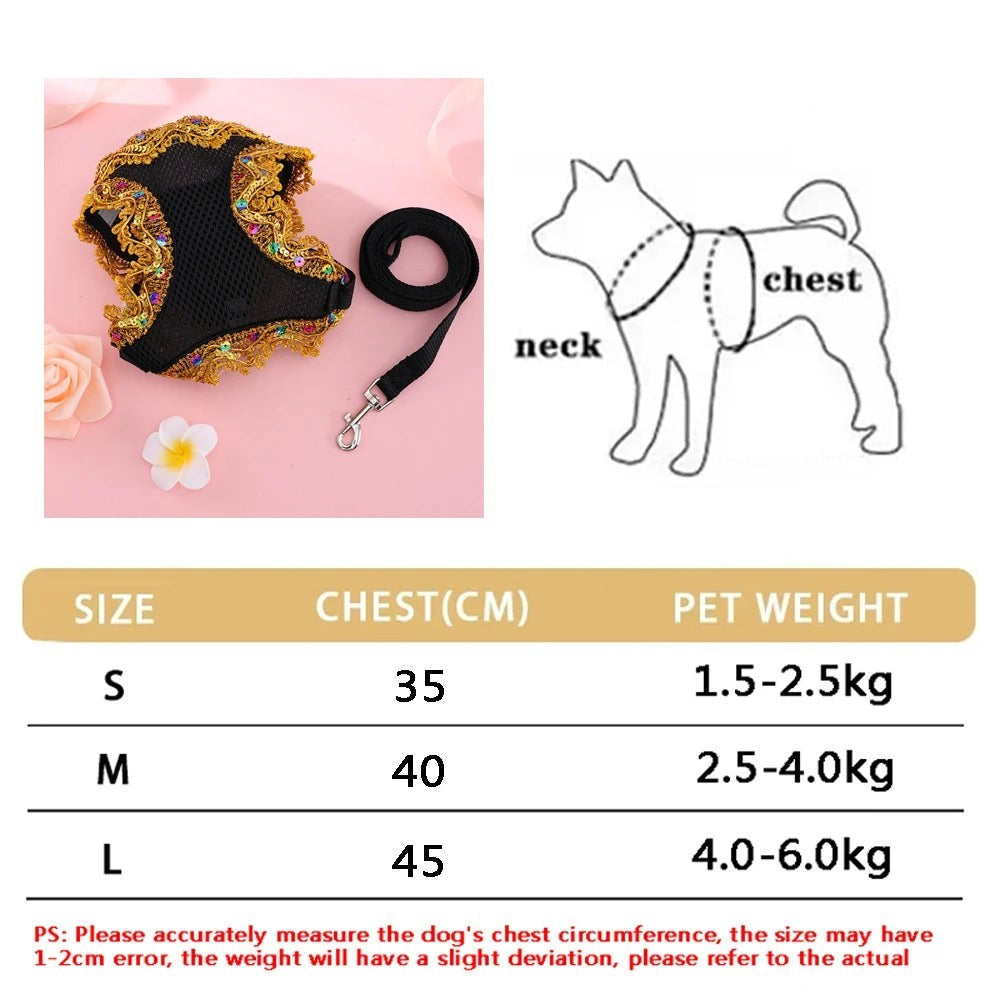 Mincy Pets Soft Adjustable Dog & Cat Vest Harness Set product photo.
