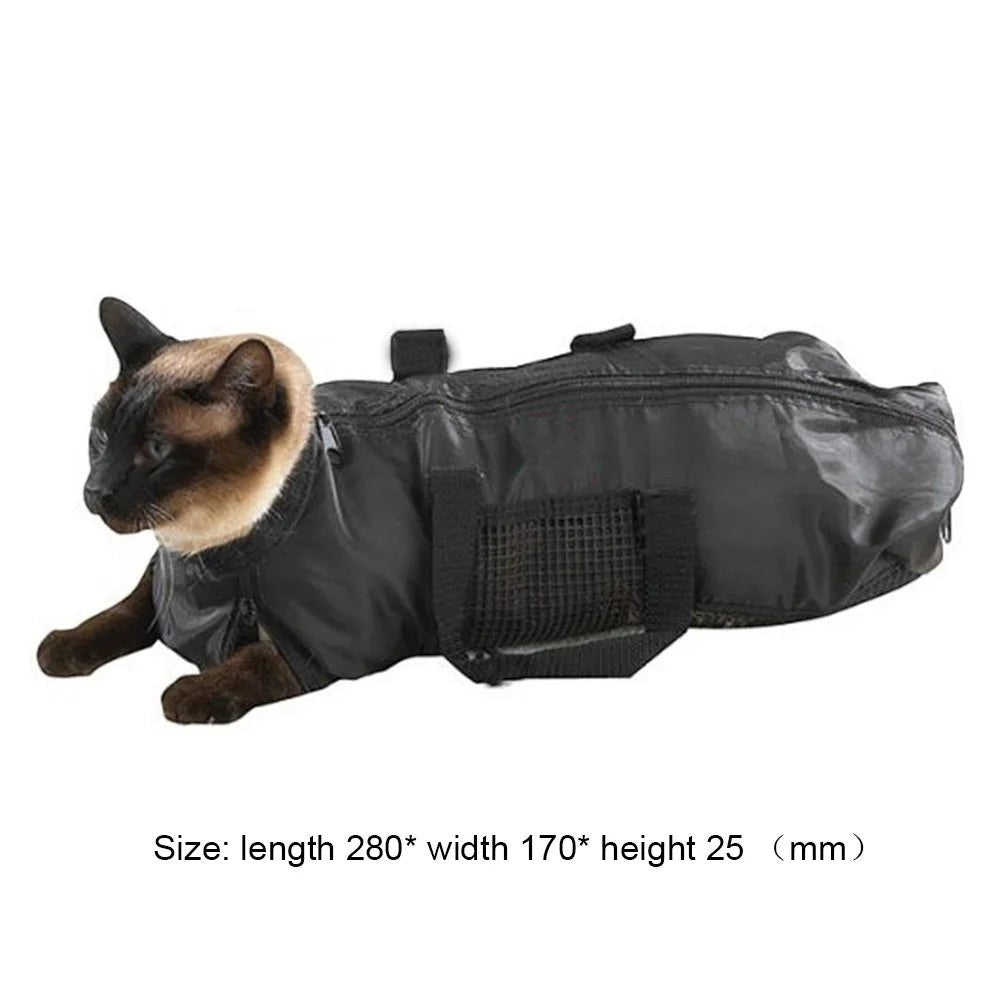 Mesh Cat Grooming Bathing Bag Oxford Cloth Pet Washing Bags For Pet Nail Trimming Anti Scratch Cleaning Shower Bite Restraint
