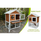 Ye Rabbit Hutch Outdoor: 2-tier Wooden Rabbit House with Waterproof Roof, Removable Tray, Viewing Window, Suitable for Small Animals like Guinea Pigs and Hamsters