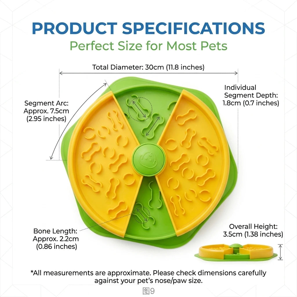 Interactive Dog Slow Feeder Bowl Pet Puzzle Toy Anti-Choking Food Dispenser Stop Bloat IQ Training Foraging Game for Small Large Dogs
