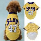 SLAM 47 Mesh Breathable Dog Clothes Teddy Sport Large Dog Jersey Basketball Clothing Puppy T-Shirts Summer Pet Cat Shirts