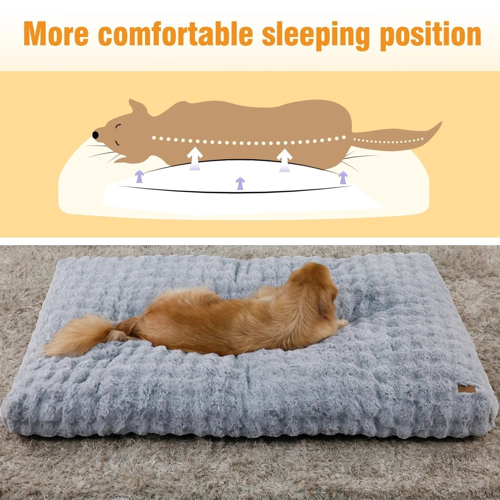 Mincy Pets Plush Dog Bed: Waterproof-Lined Foam Mat product photo.