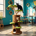 148 cm Tall Cat Tree for Indoor Cats, Large Cat Tower with Plush Cat Condo, Cat Tree Tower with Soft Cushion, Scratching Board