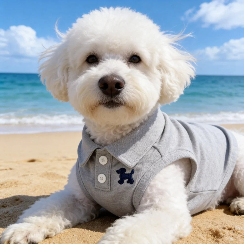 Spring and Summer Solid Color Polo Shirt Puppy Thin Breathable T-shirt Cat Vest Pet Clothing Skin Friendly and Delicate