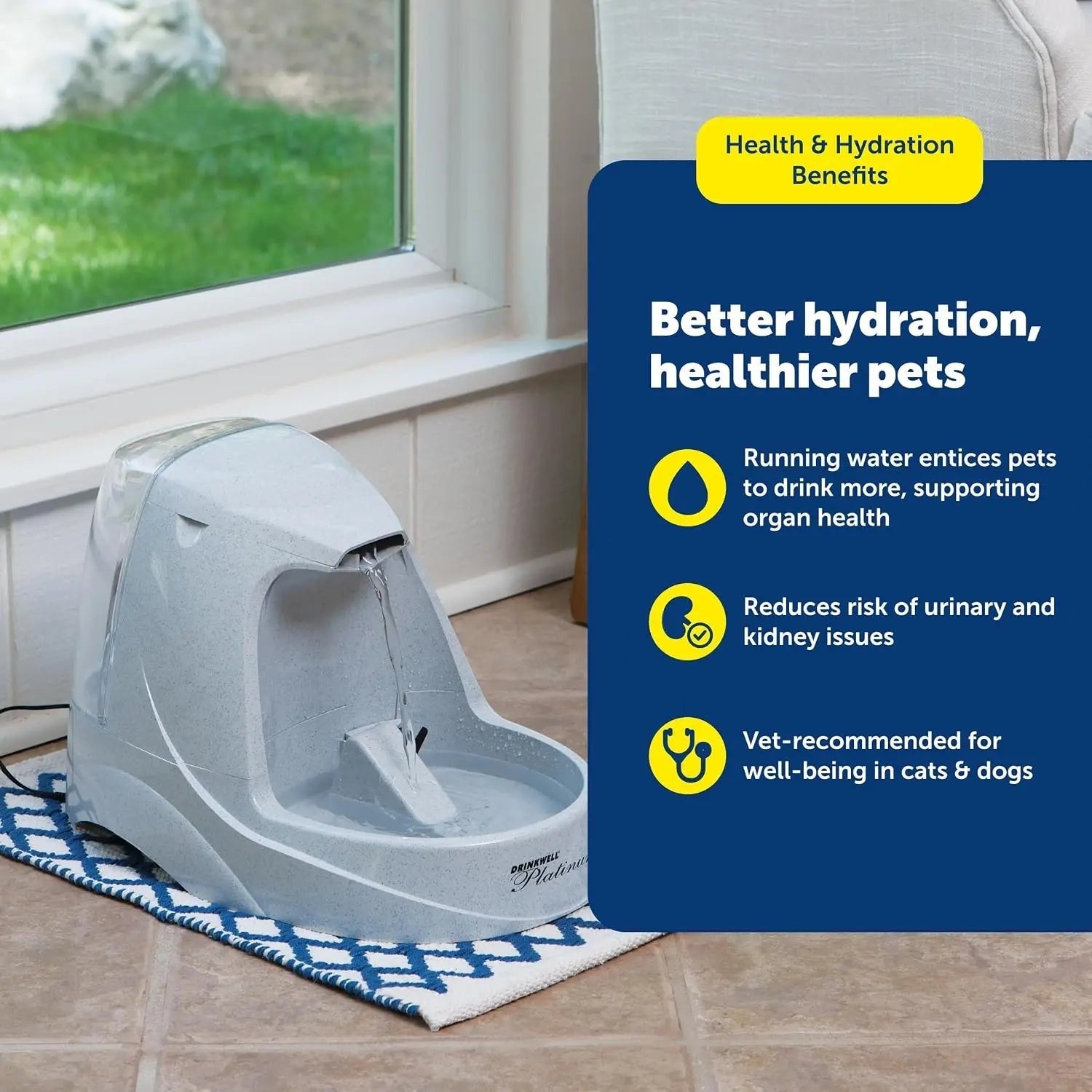168oz Automatic Pet Water Fountain, Cat & Dog Drinking Dispenser, Grey