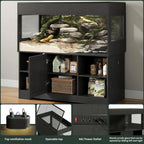 120 Gallon Reptile Tank with Stand, 4x2x2 Terrarium for Bearded Dragon Snake Lizard, Sliding Door Mesh Top
