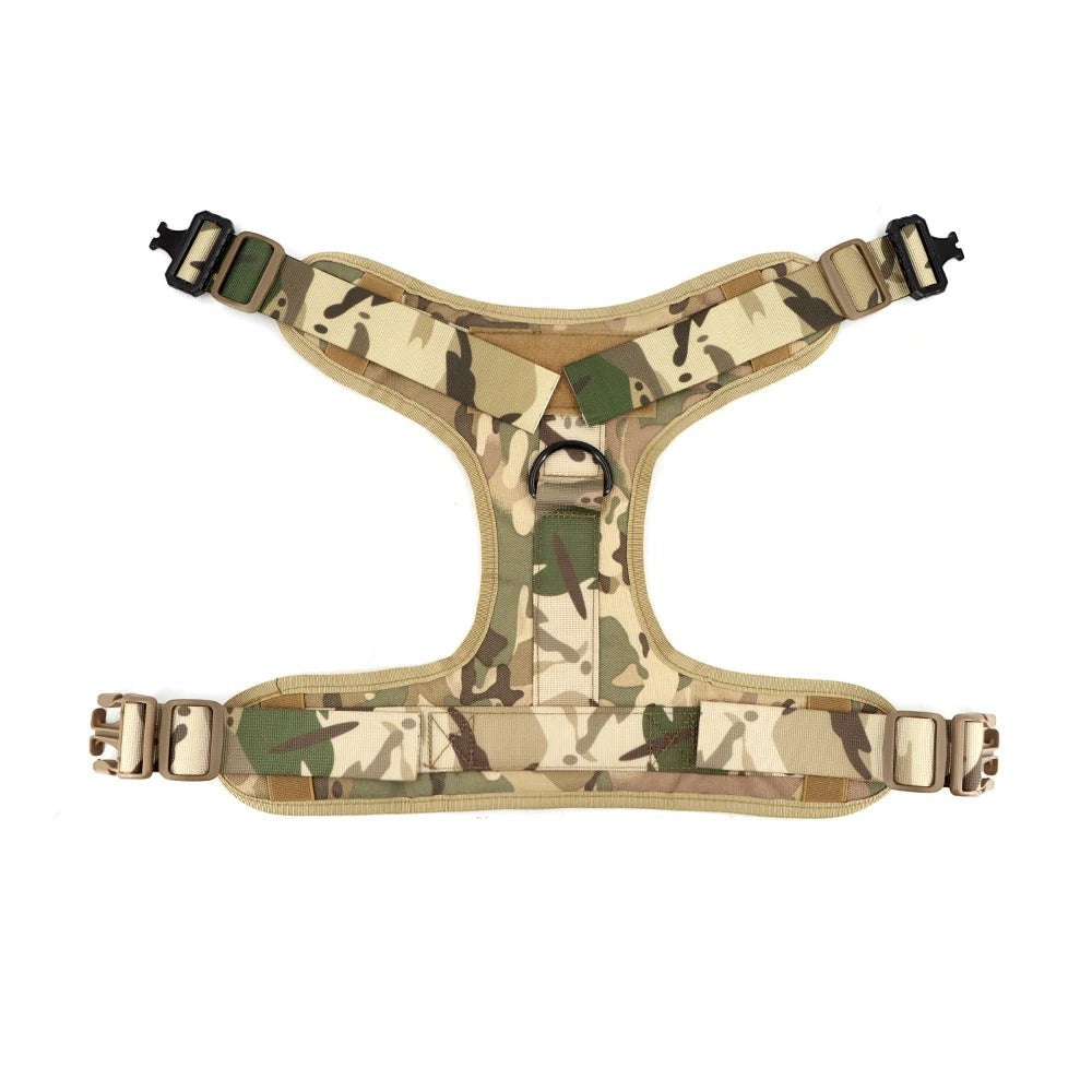 Tactical Dog Harness Heavy Duty Military No Pull Dog Harness Leash Set Adjustable Breathable Training Vest Comfort Top Handle Escape Proof for Large Dogs Malinois German Shepherd Outdoor Walking Hunting Camping Pet Accessory