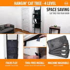 K&H Pet Products Hangin Cat Tree Door Mounted Cat Furniture, Space Saving Multi-Level Wall Perch Hammock Bed, Interconnecting Le