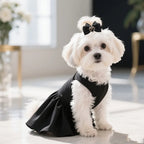10PCS Dog Bows Wirh Metal Clips Black Style Plush Pearl Puppy Bows Hair Accessories For Dogs Pet Small Dog Bowknots
