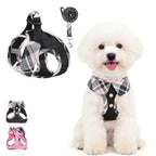 Small Dog Harness and Leash Set, Cute Puppy Harness, Step in No Pull Soft Mesh Pet Vest Harness Collar for Small Size Dogs Cats