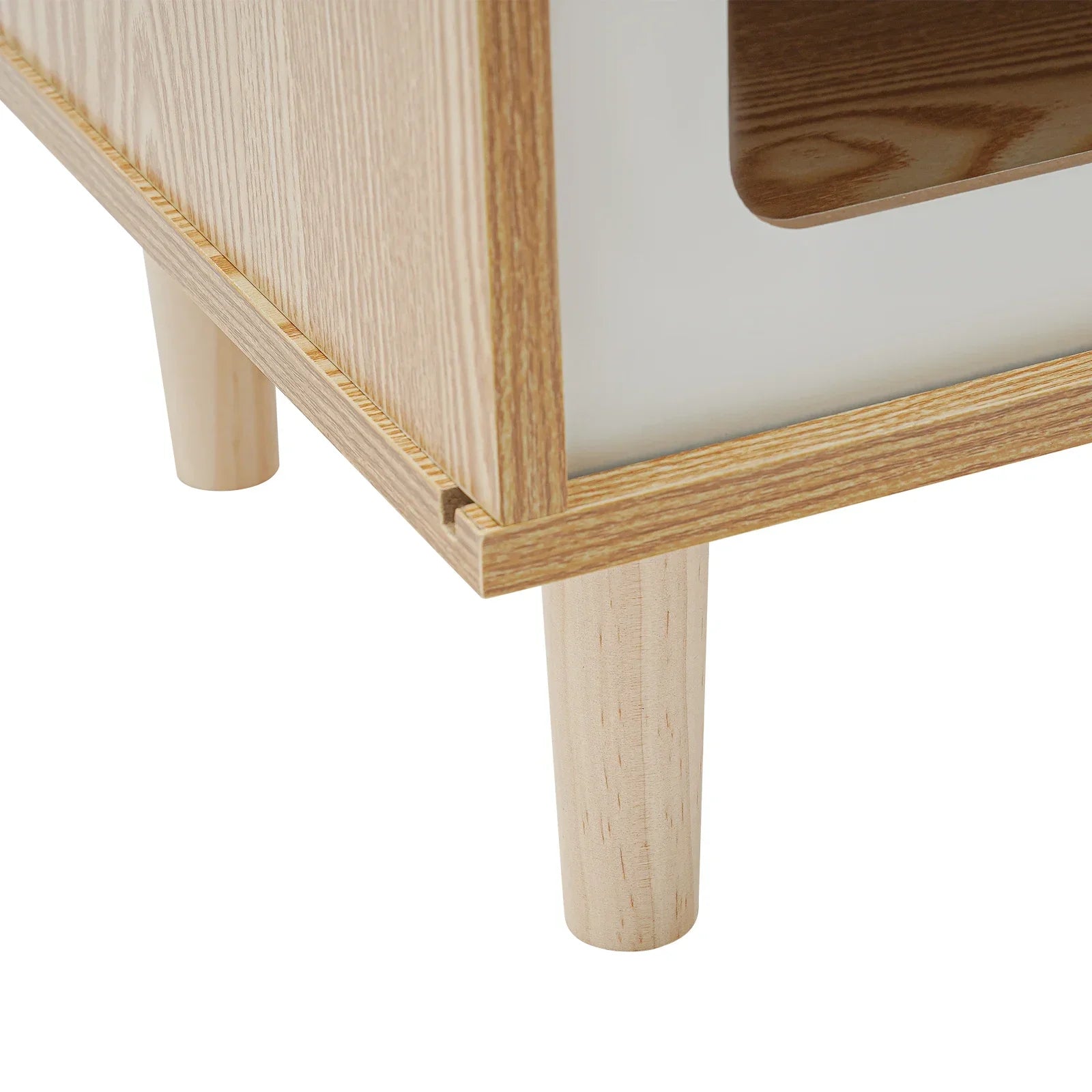 Marlowe Mid-Century Cat House — Solid Wood TV-Stand Silhouette