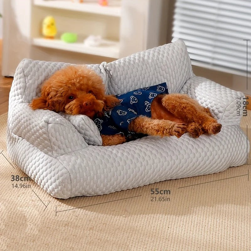 Washable Pet Bed Pet Sofa Bed Warm Soft Comfortable Removable Washable Anti Skid Bottom Cat Couch Bed for Cats Dogs