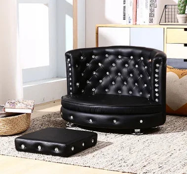 Ready to ship multi-colors luxury pet bed leather dog bed princess style cat sofa bed with diamond