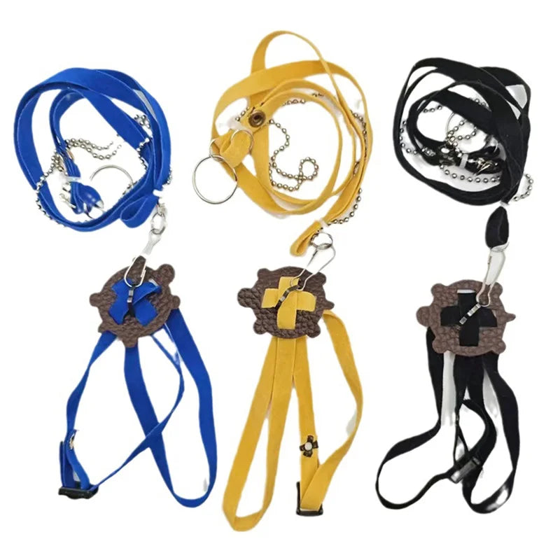 Turtle Traction Belt Control Rope Training Belt Outdoor Walking Leash Harness Reptile Leash Pet Supplies PU Leather Pet Traction