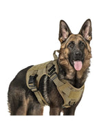 Tactical Dog Harness Heavy Duty Military No Pull Dog Harness Leash Set Adjustable Breathable Training Vest Comfort Top Handle Escape Proof for Large Dogs Malinois German Shepherd Outdoor Walking Hunting Camping Pet Accessory