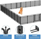 32 Inch Dog Playpen with Door, Heavy Duty Metal Exercise Pen for Large Medium Small Dogs, Foldable Outdoor Yard Fence 16 Panels