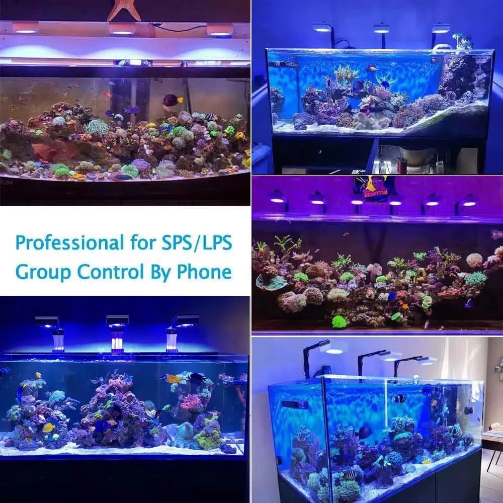 RL90 WiFi Reef Aquarium Light 100W, Marine Aquarium LED Full Spectrum for Reef Coral SPS/LPS Fish Tank LED