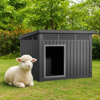 All-Weather Resin Dog House - Durable Outdoor Kennel for Backyard, Farm, Pasture