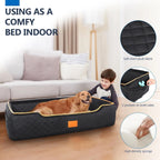Large Dog Car Seat for Backseat & Trunk, Memory Foam, Washable Cover, Safety Belts, Fits Dogs Under 100 lbs