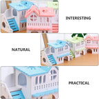 Wooden Hamster Animal Hideout House Double-storey Pet Hut Play Toy Guinea Pig Accessories Nest Cages  Accessori
